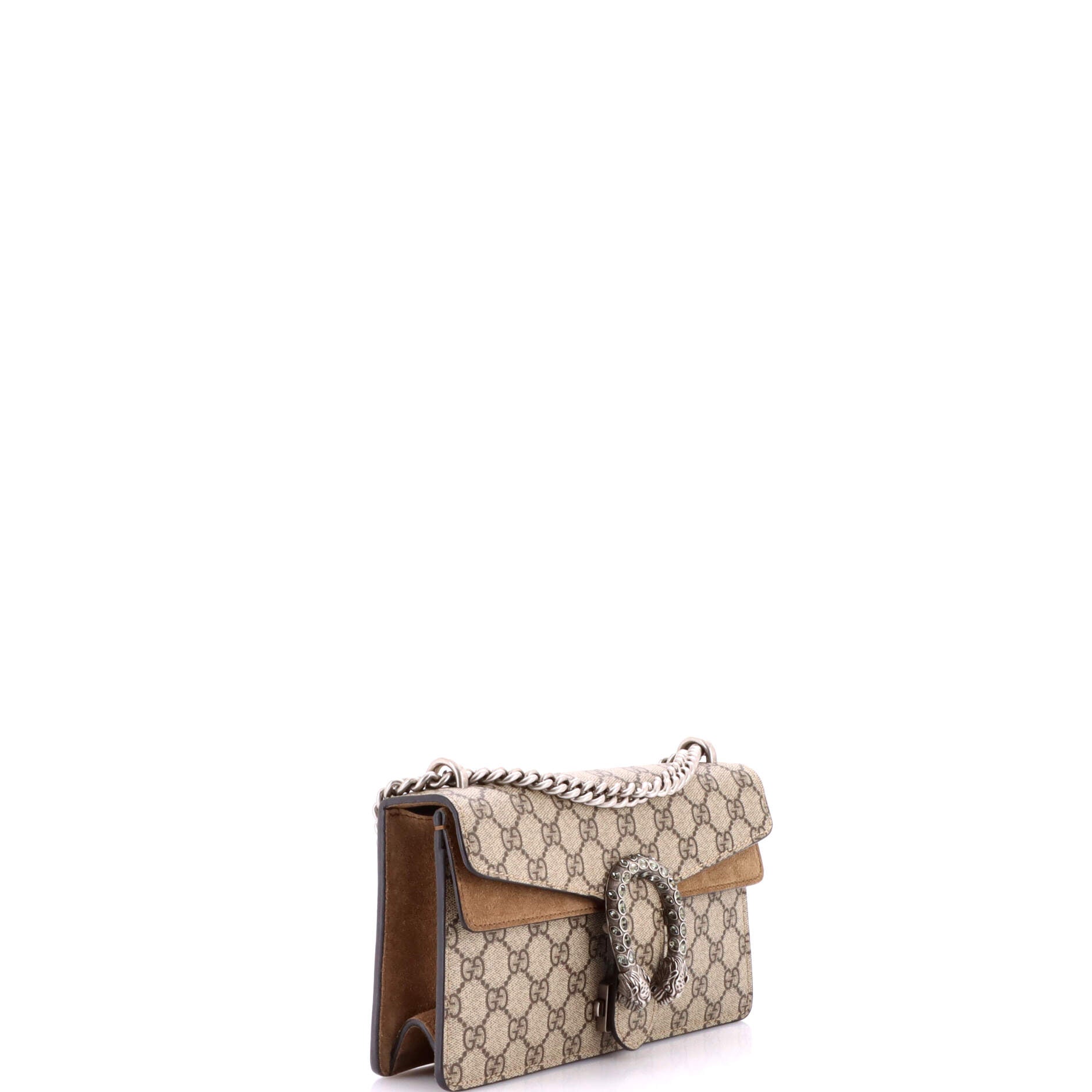 Dionysus Bag GG Coated Canvas with Crystal Embellished Metal Small