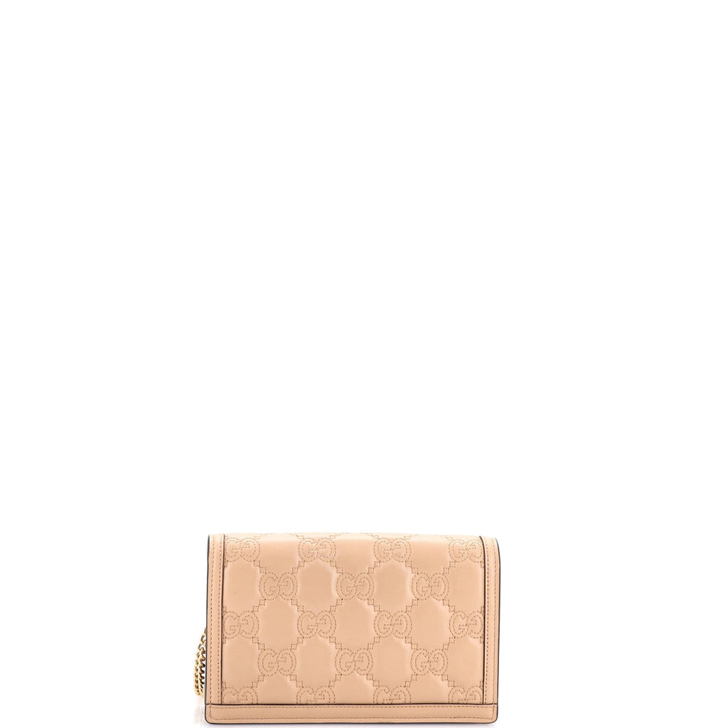 Petite GG Marmont Chain Wallet GG Matelasse Leather Mini