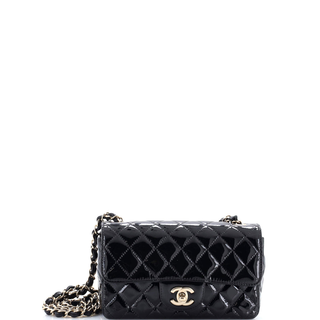Classic Single Flap Bag Quilted Patent Mini