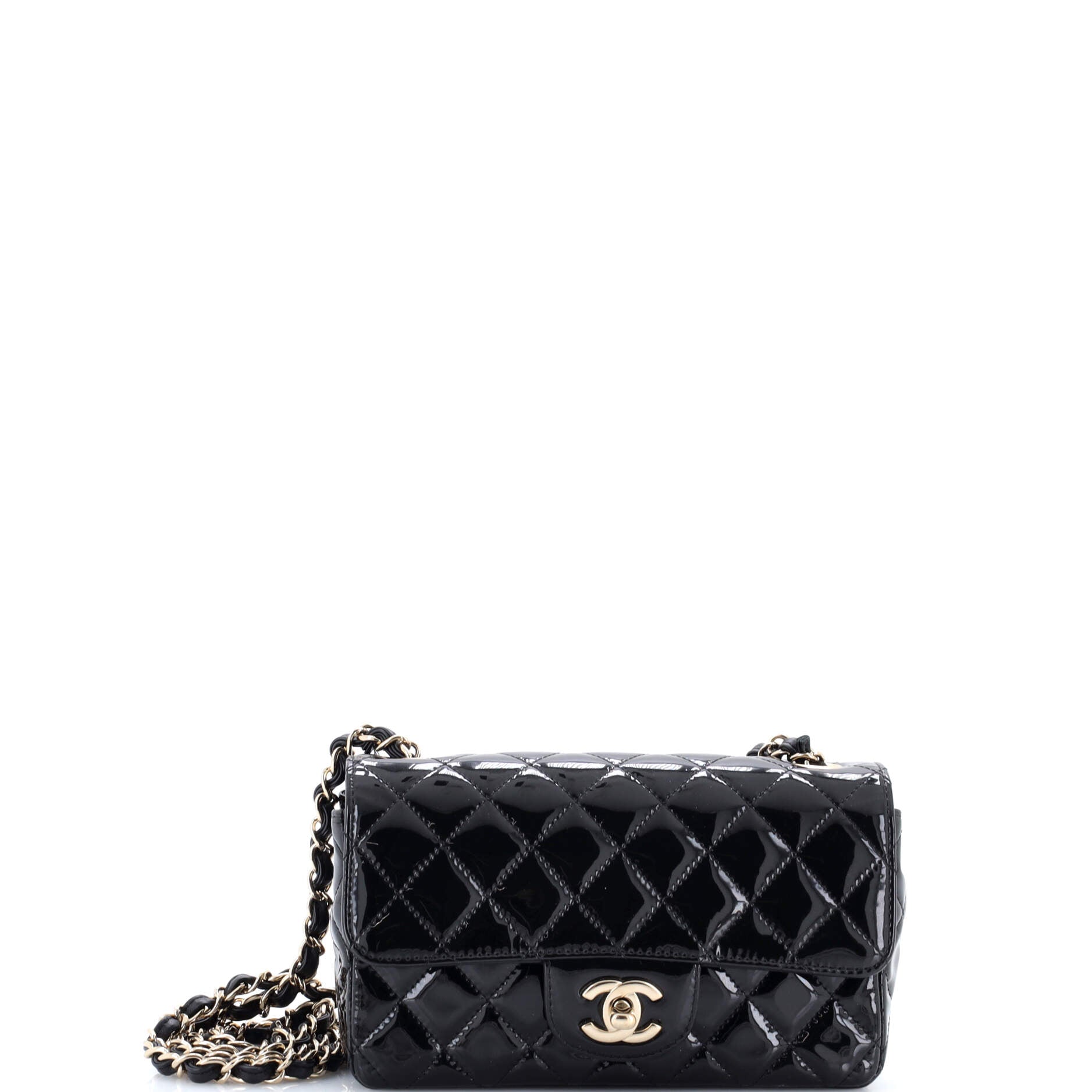 Classic Single Flap Bag Quilted Patent Mini