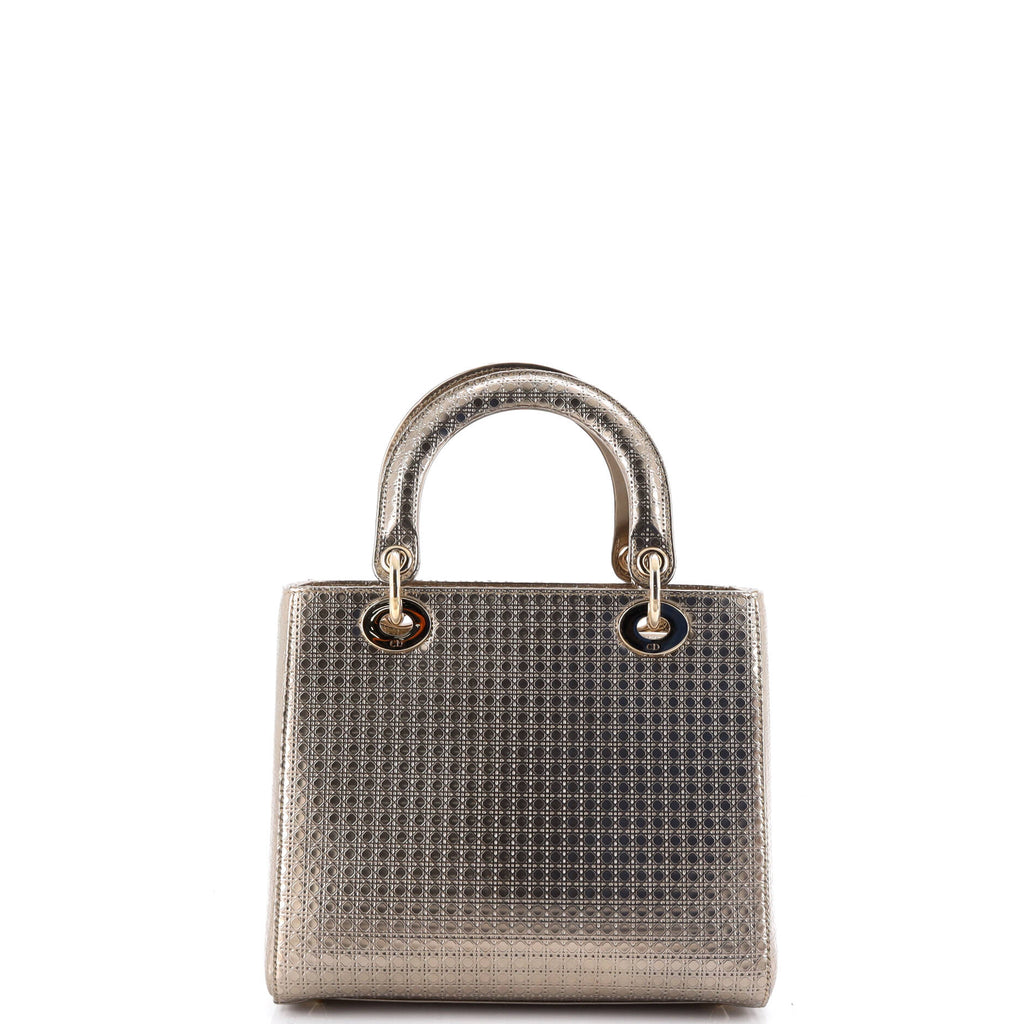 Lady Dior Bag Micro Cannage Metallic Calfskin Medium