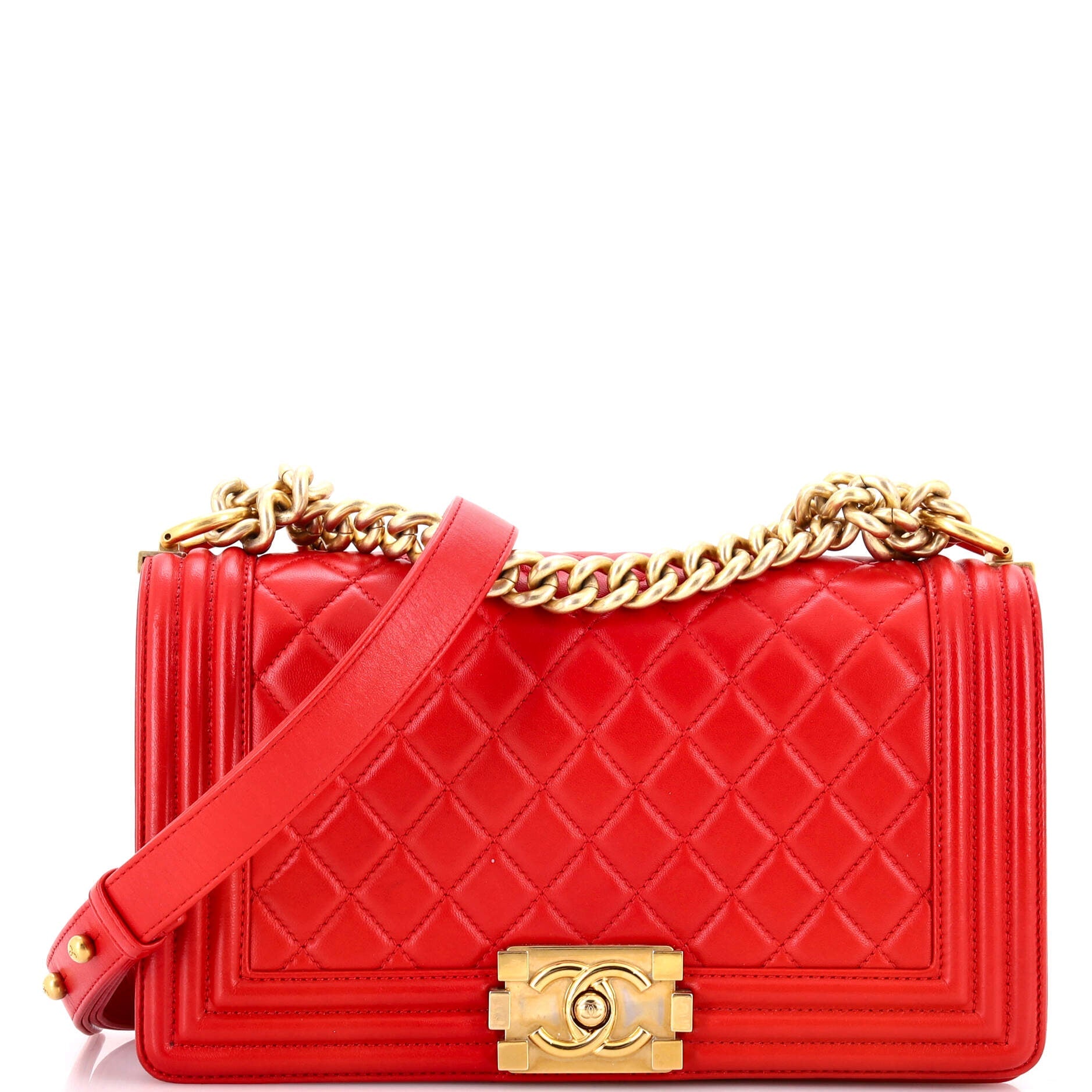 Boy Flap Bag Quilted Lambskin Old Medium