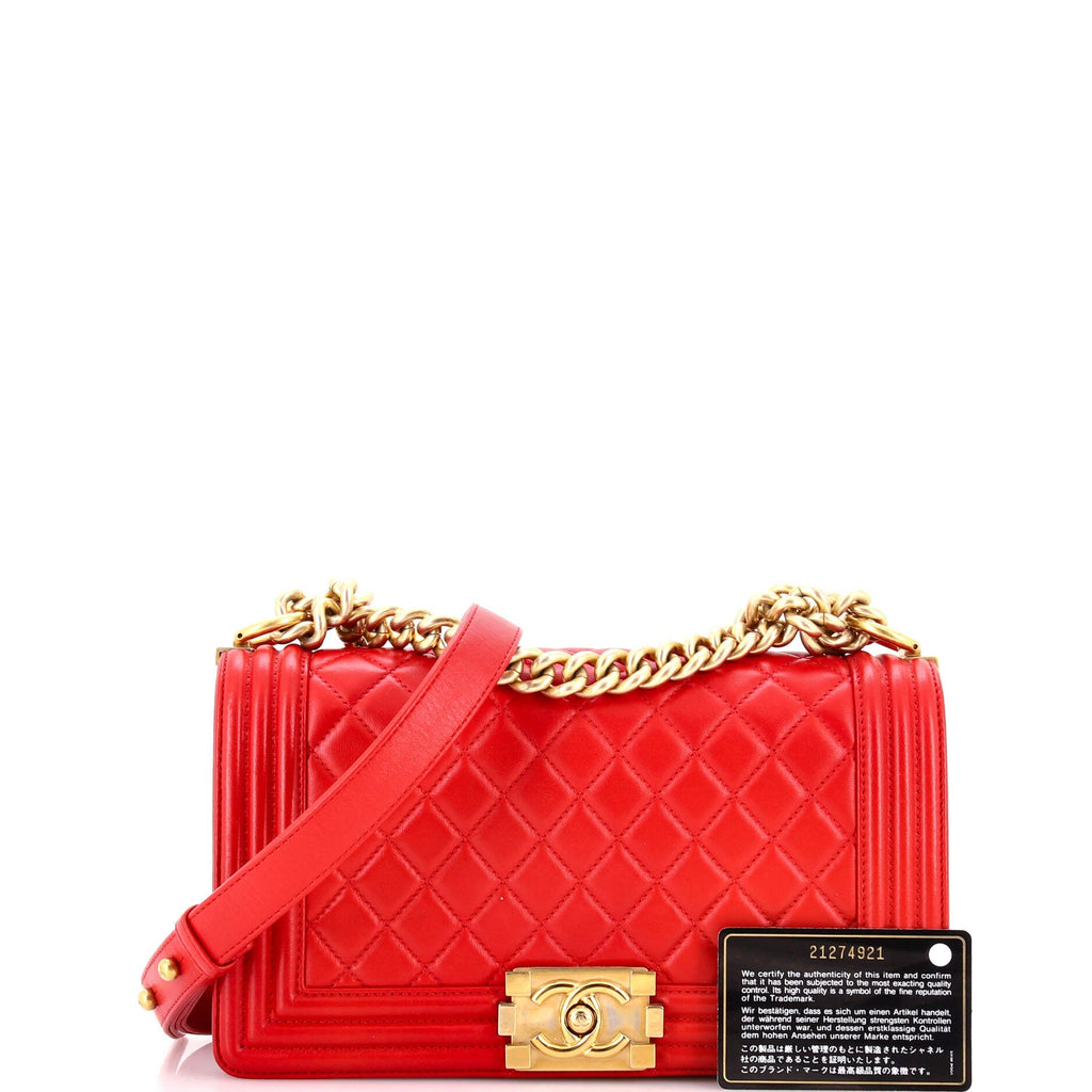 Boy Flap Bag Quilted Lambskin Old Medium