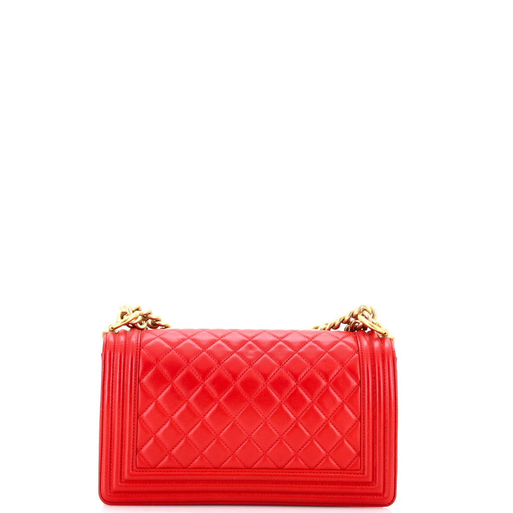 Boy Flap Bag Quilted Lambskin Old Medium