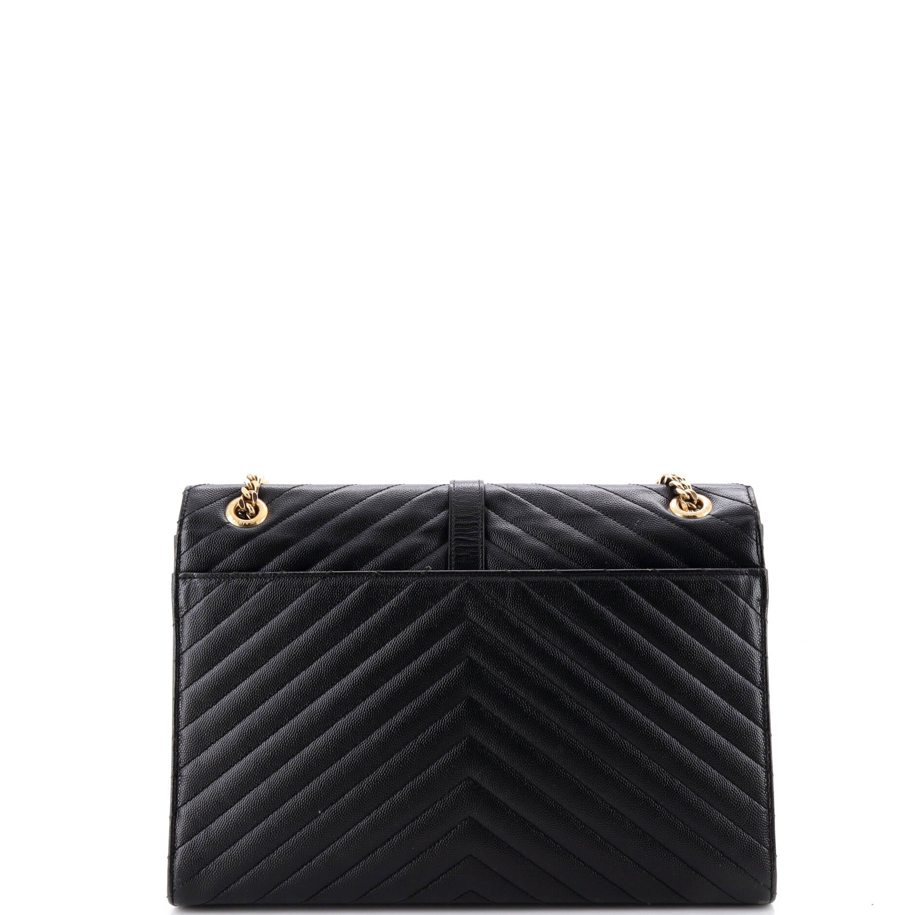 Classic Monogram Envelope Satchel Matelasse Chevron Leather Large