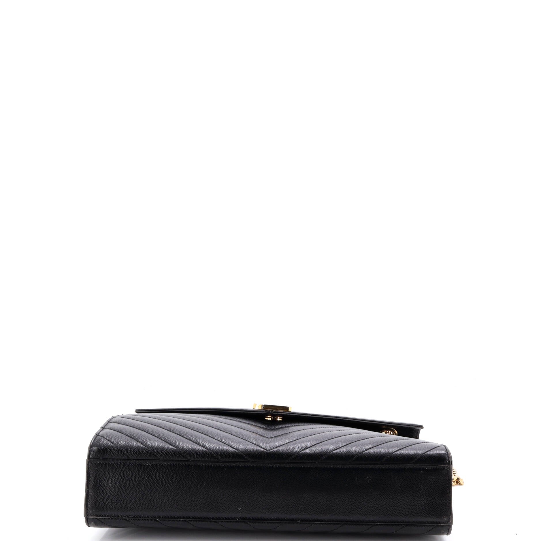 Classic Monogram Envelope Satchel Matelasse Chevron Leather Large