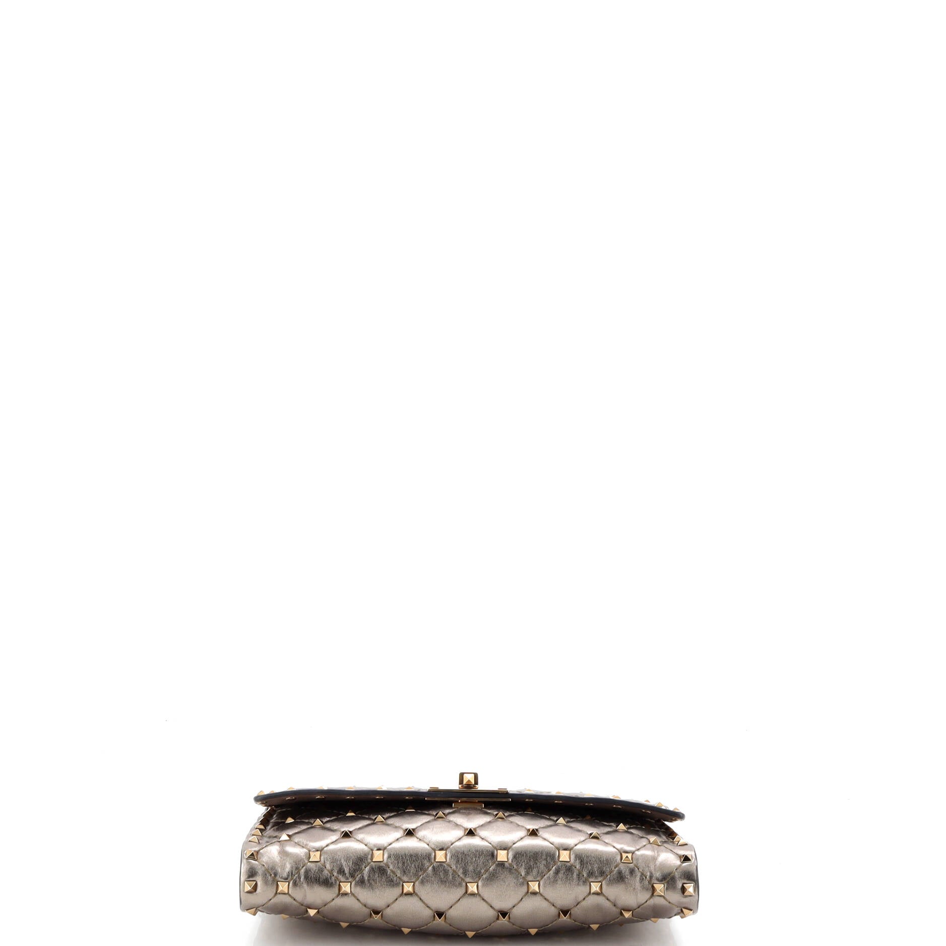Rockstud Spike Wallet on Chain Quilted Leather Small