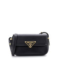 Embleme Triangle Logo Flap Bag Soft Calfskin East West