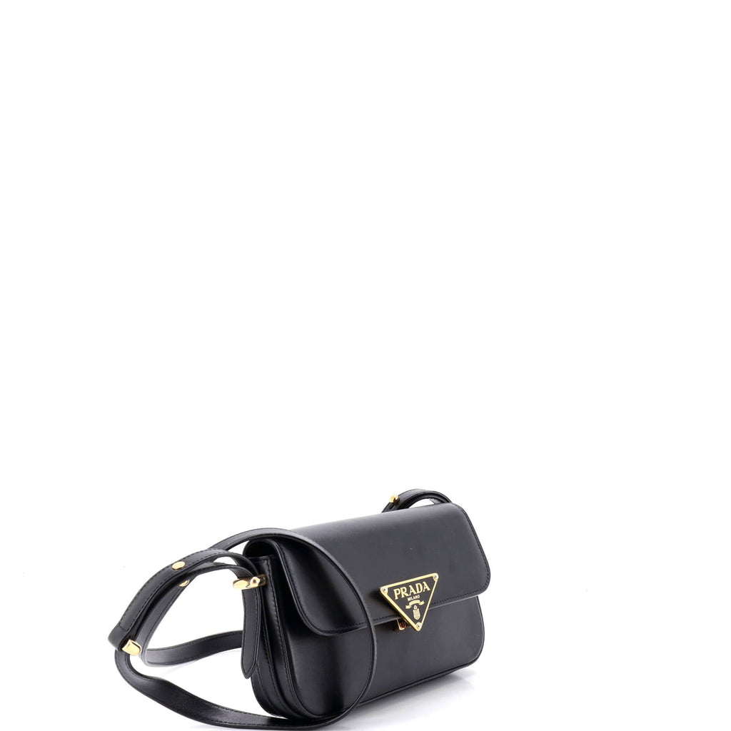 Embleme Triangle Logo Flap Bag Soft Calfskin East West