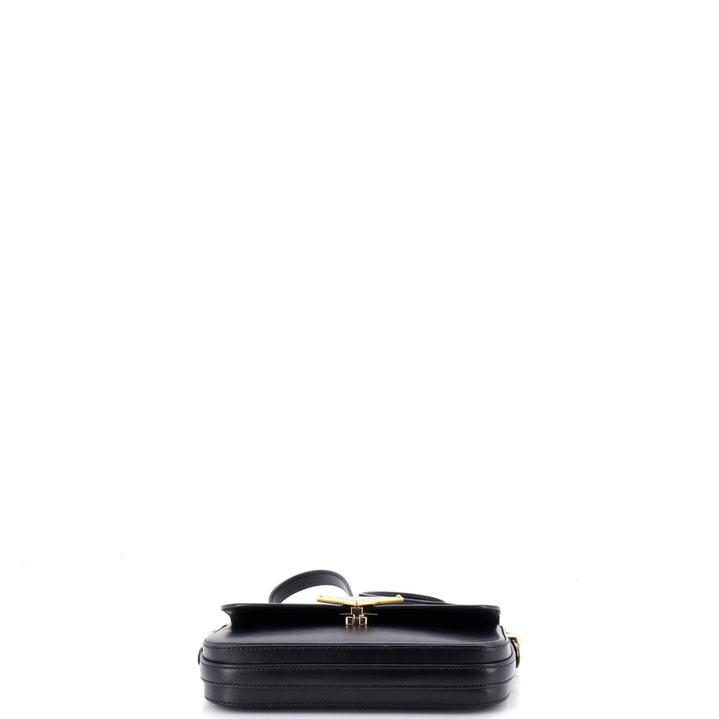 Embleme Triangle Logo Flap Bag Soft Calfskin East West
