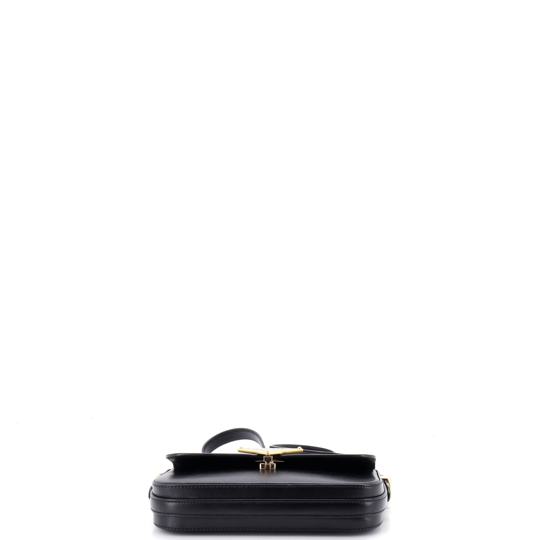 Embleme Triangle Logo Flap Bag Soft Calfskin East West