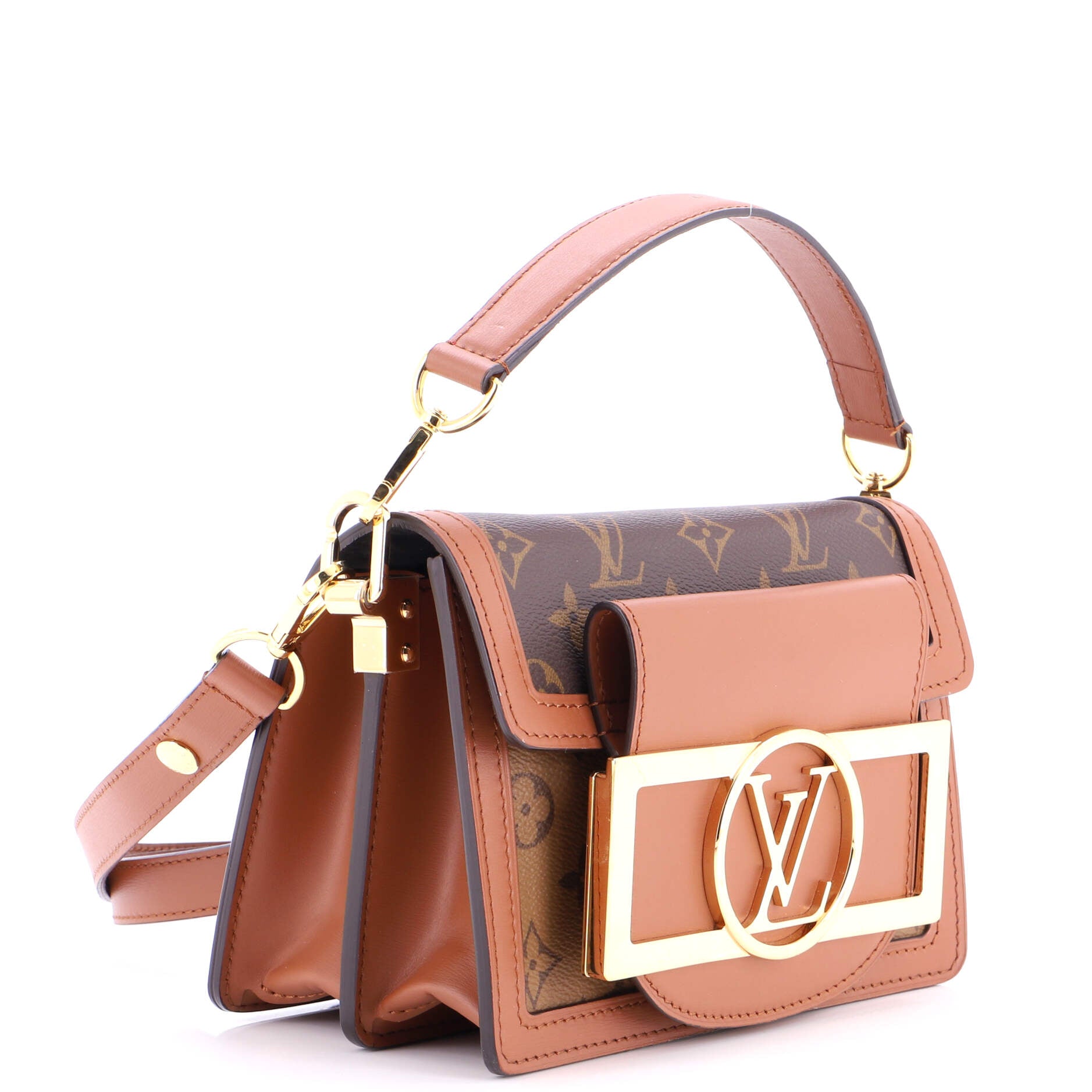 Dauphine Lock XL Shoulder Bag Reverse Monogram Canvas Mini