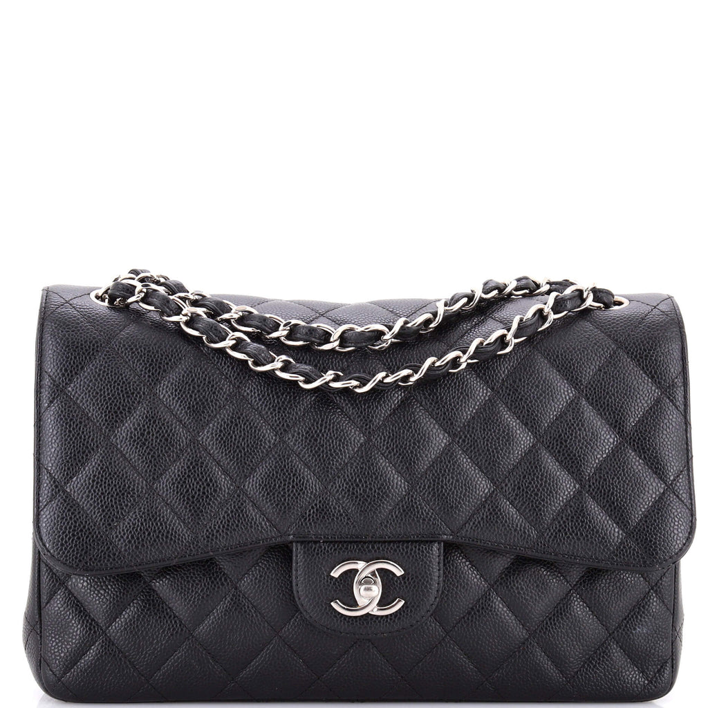 Classic Double Flap Bag Quilted Caviar Jumbo