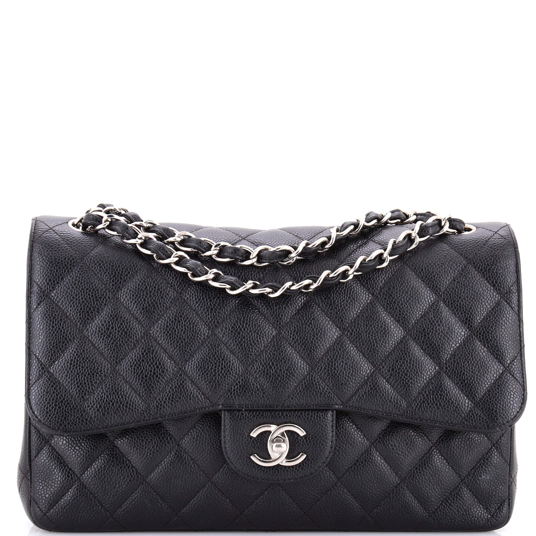 Classic Double Flap Bag Quilted Caviar Jumbo