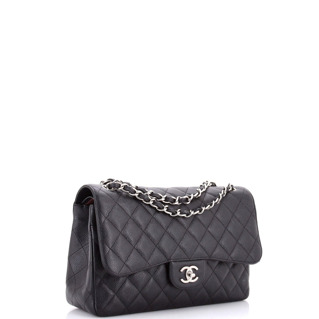 Classic Double Flap Bag Quilted Caviar Jumbo