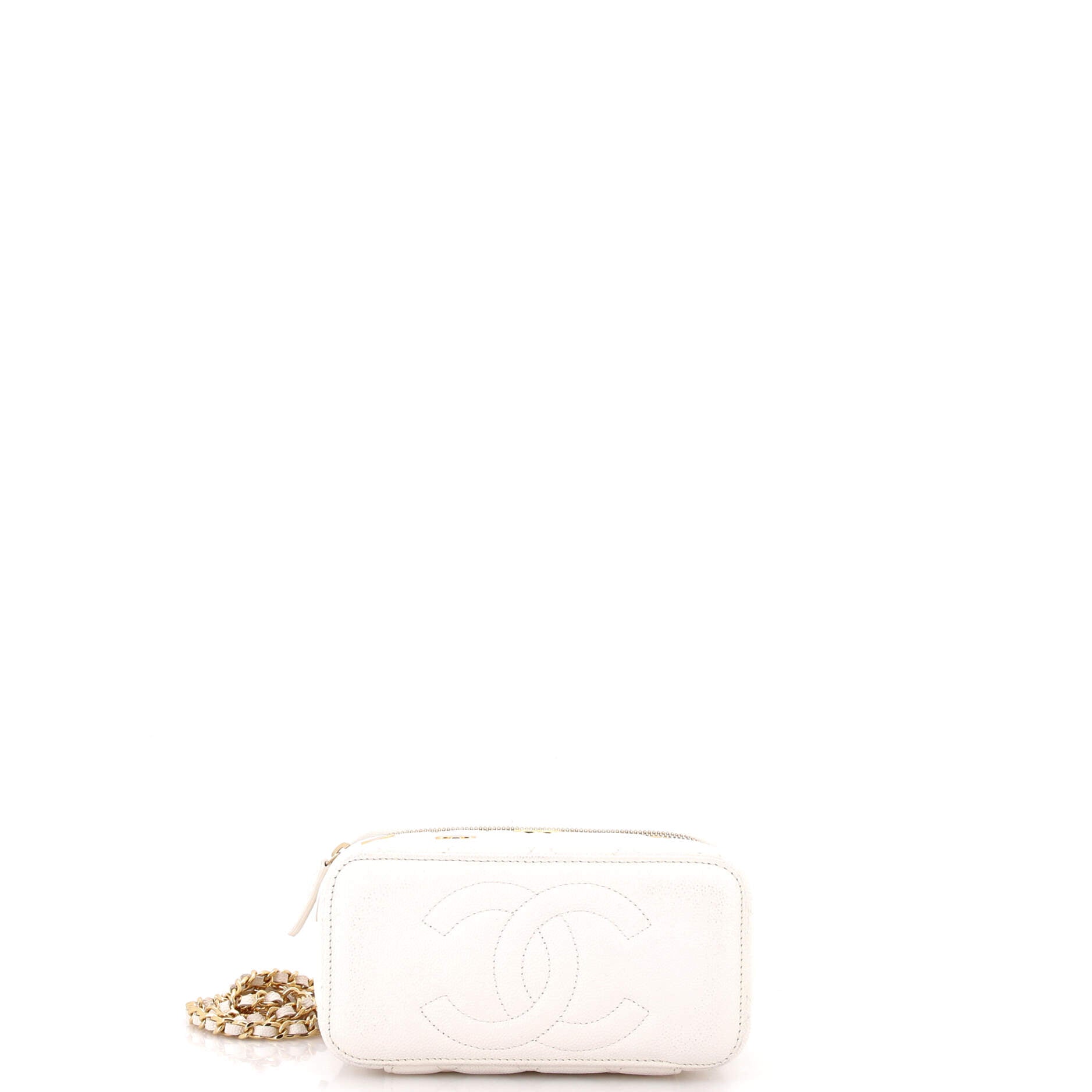 Coco Casino Vanity Case with Chain Quilted Caviar Small