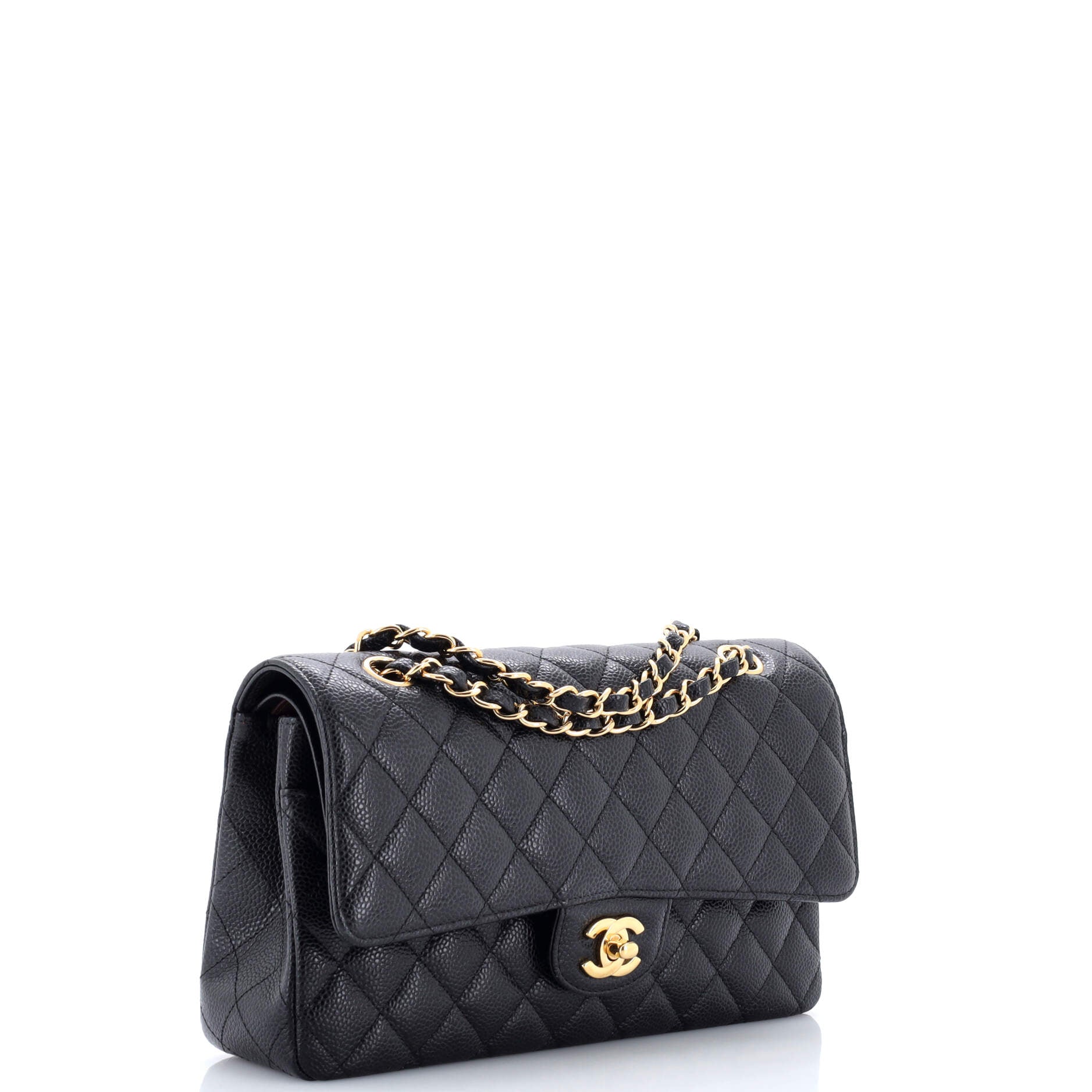 Classic Double Flap Bag Quilted Caviar Medium