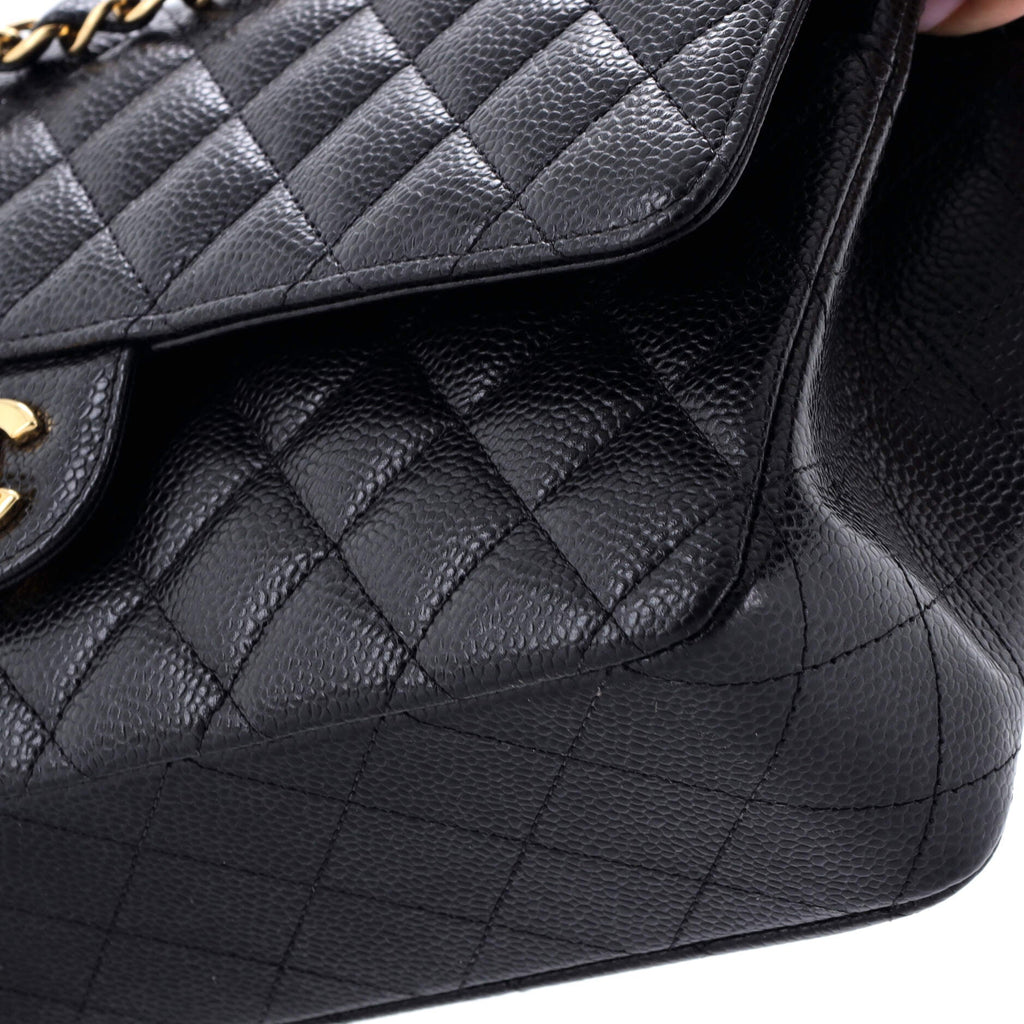Classic Double Flap Bag Quilted Caviar Medium