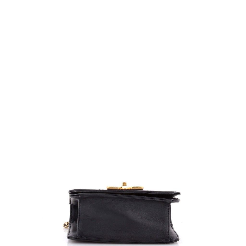 Resin and Pearl CC Full Flap Bag Quilted Calfskin Small