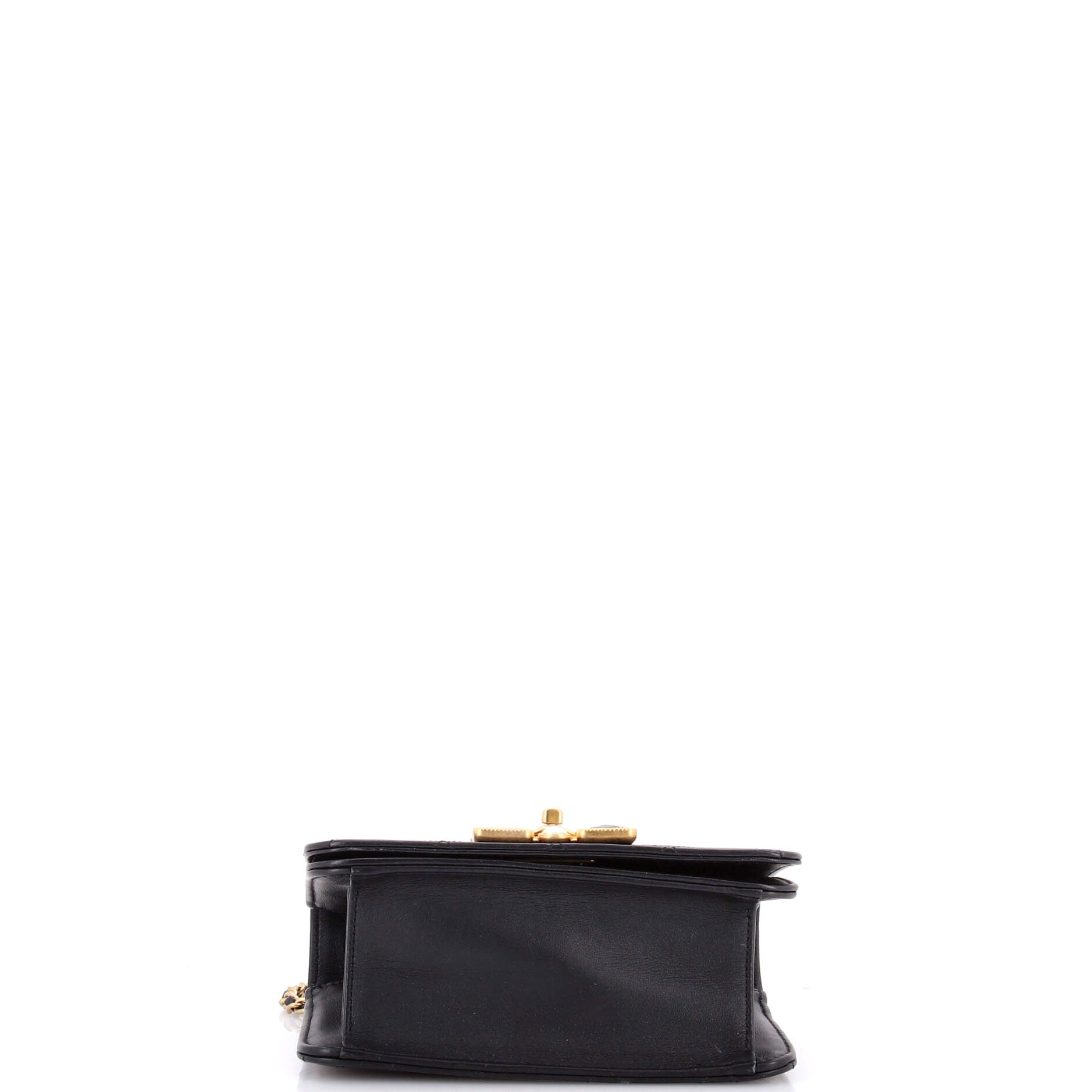 Resin and Pearl CC Full Flap Bag Quilted Calfskin Small