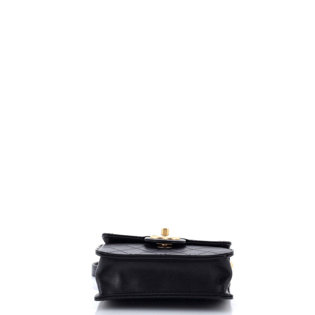 Chic Pearls Flap Bag Quilted Goatskin Mini