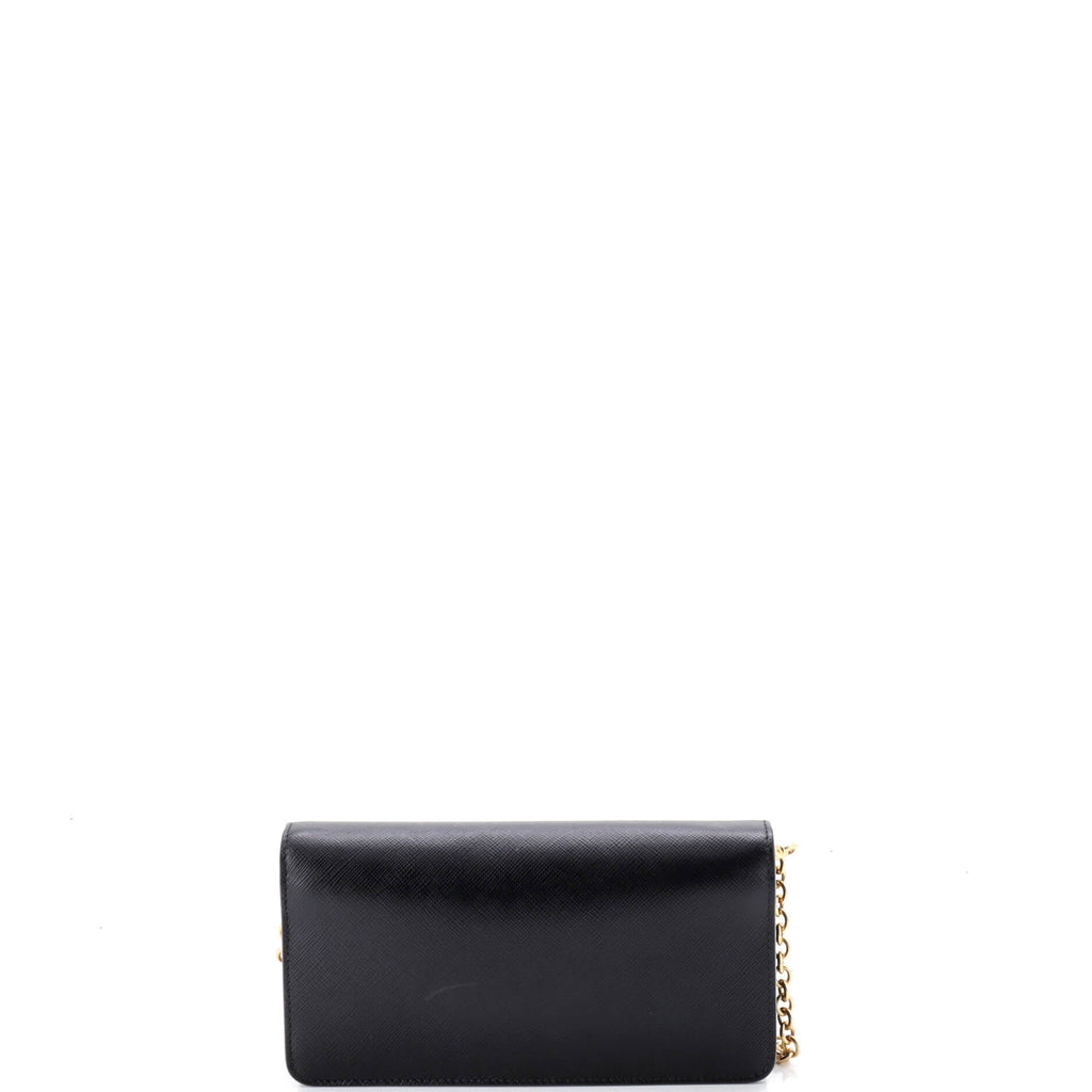 Wristlet Wallet on Chain Saffiano Leather Mini