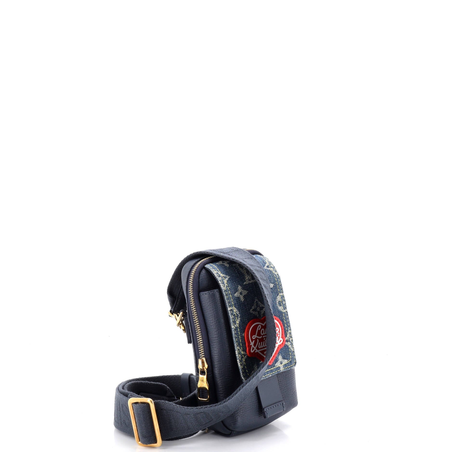 Nigo Flap Double Phone Pouch Monogram Denim and Taurillon Leather