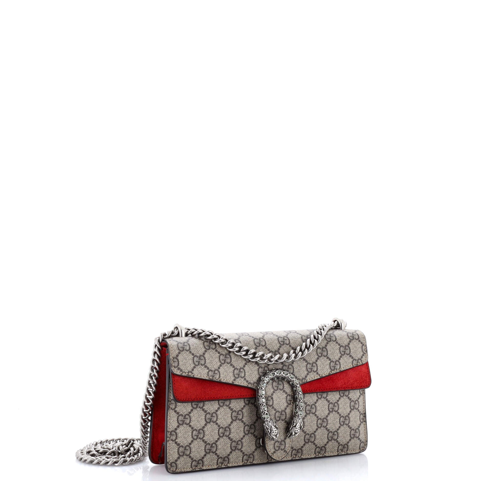 Dionysus Bag GG Coated Canvas with Crystal Embellished Metal Small