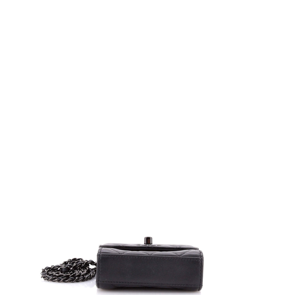 So Black Trendy CC Clutch with Chain Quilted Lambskin Small