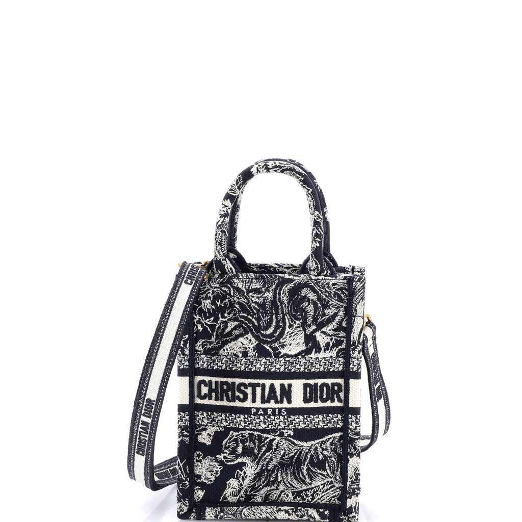 Book Tote Phone Bag Embroidered Canvas Mini