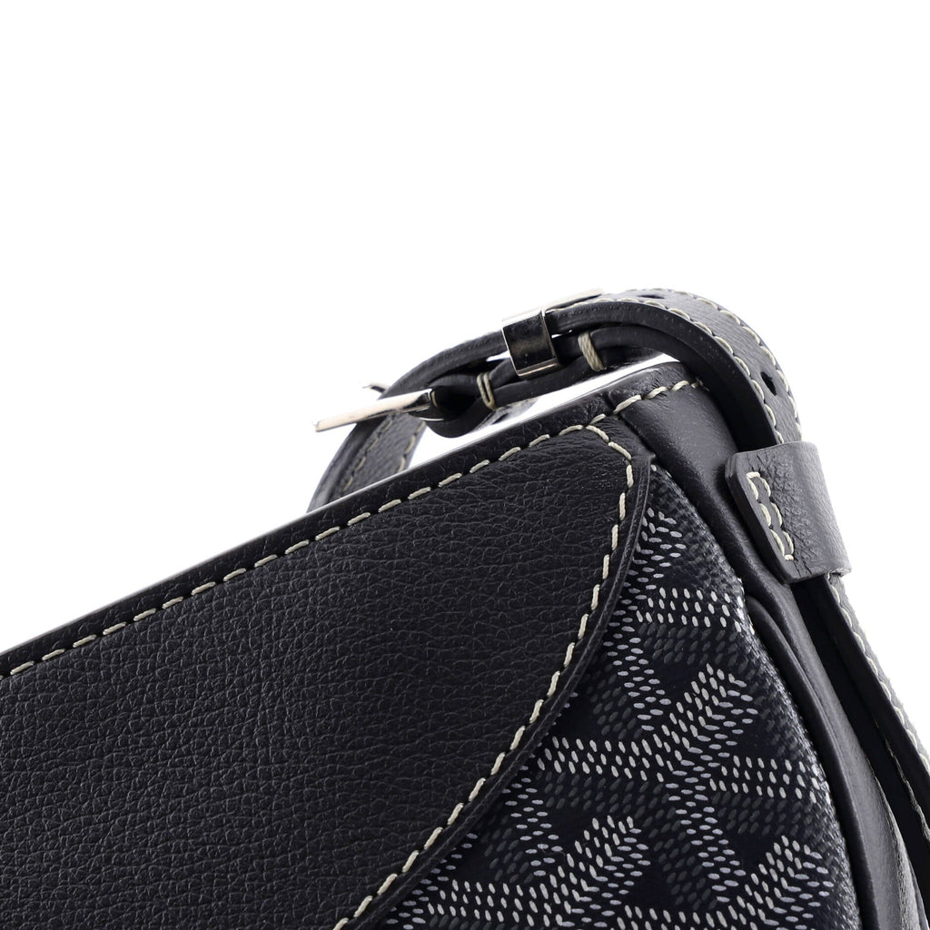 Hirondelle Shoulder Bag Coated Canvas and Leather
