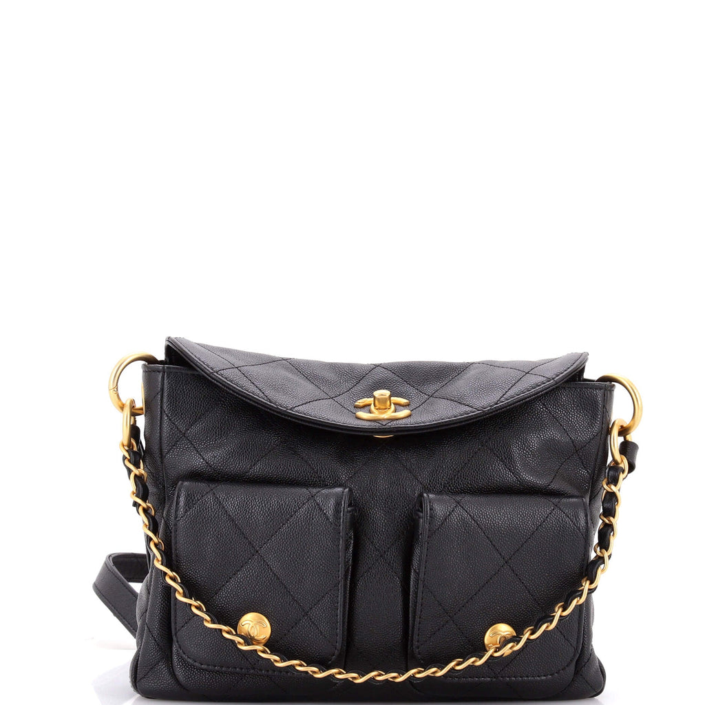 Supple Twins Hobo Quilted Caviar Small