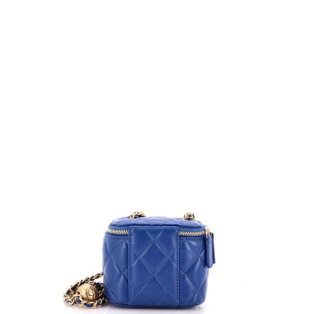 Pearl Crush Vanity Case with Chain Quilted Lambskin Mini