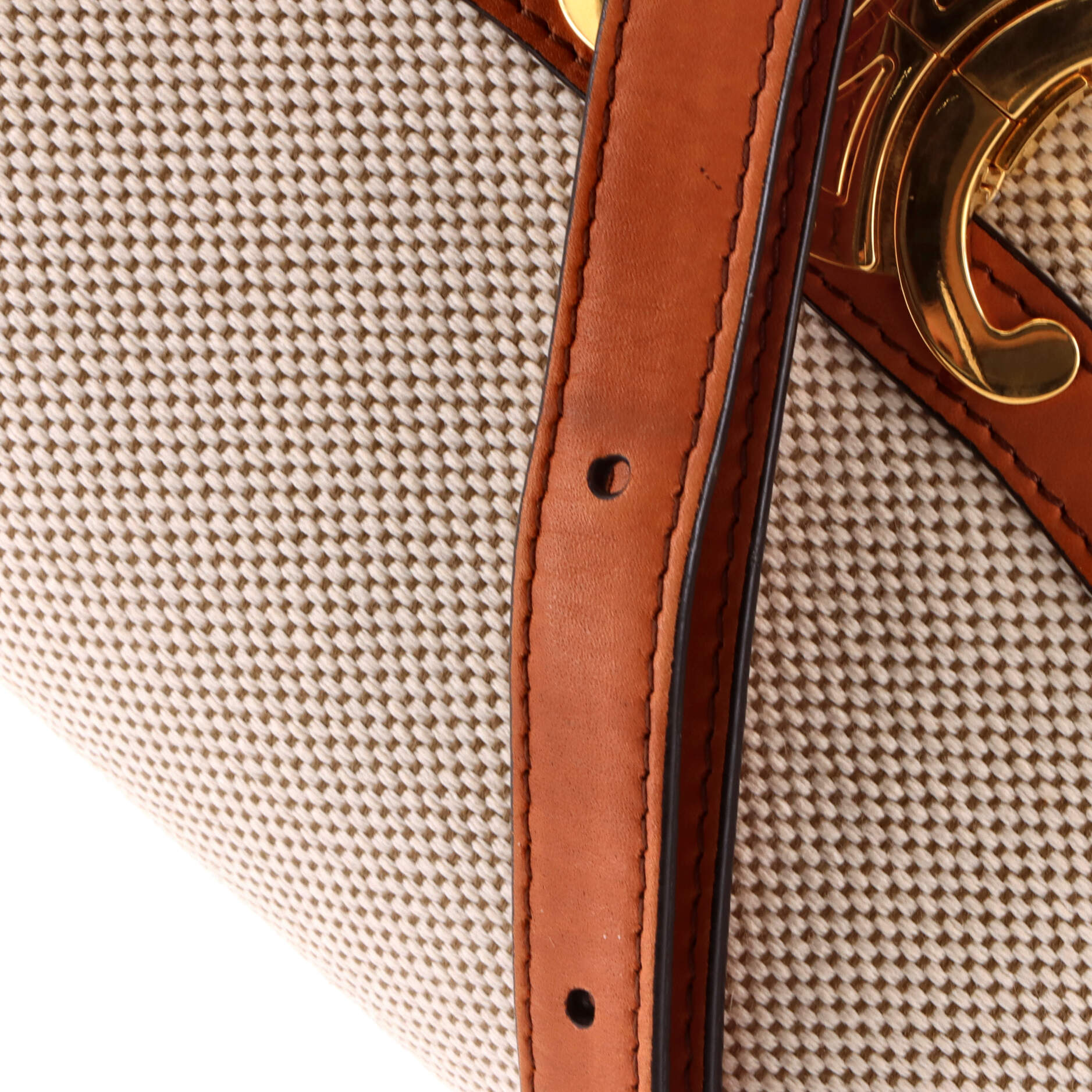 Triomphe Shoulder Bag Canvas with Leather Teen