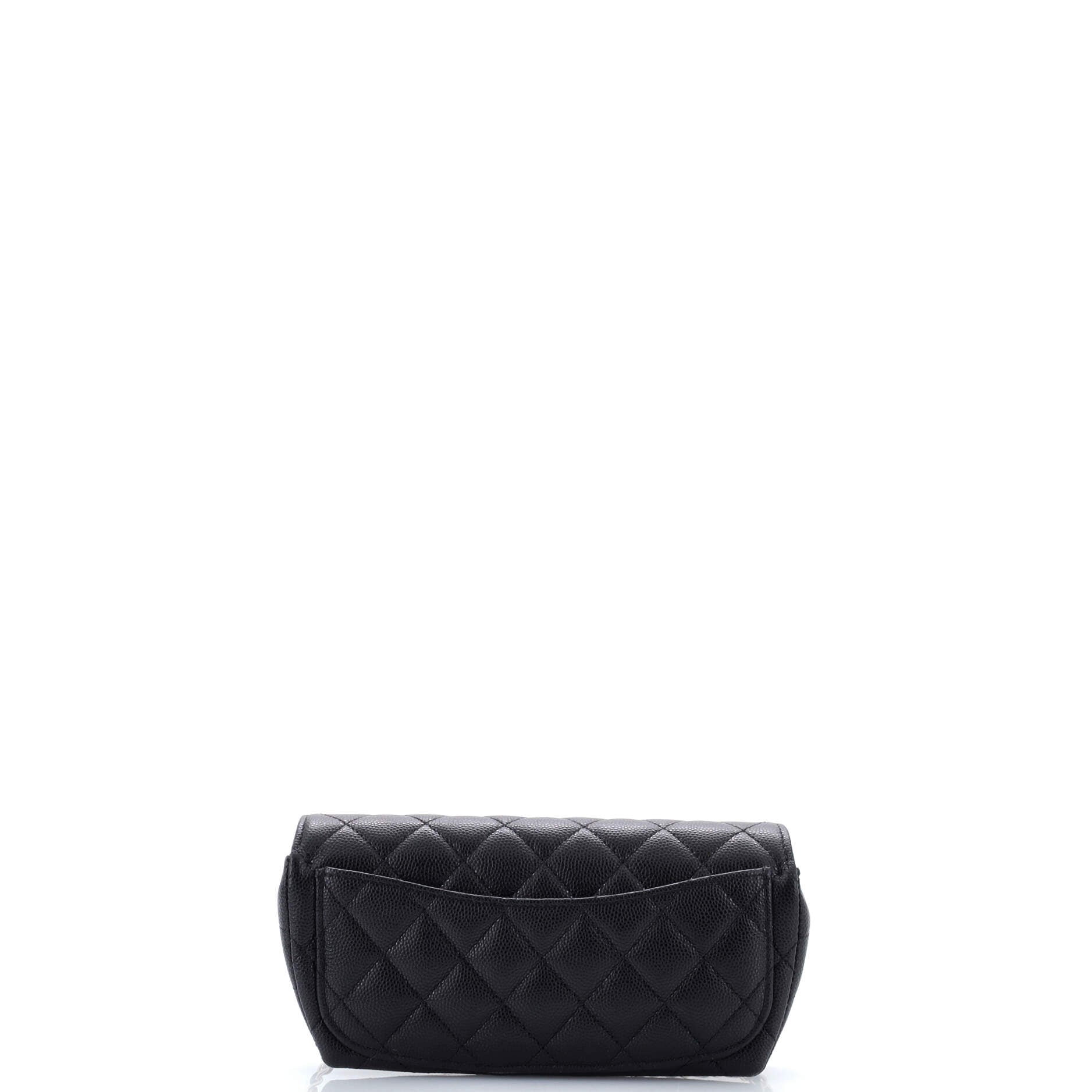 Classic Sunglasses Case with Chain Quilted Caviar