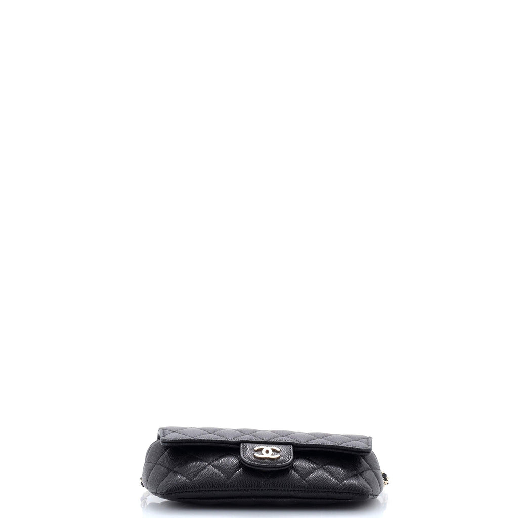 Classic Sunglasses Case with Chain Quilted Caviar