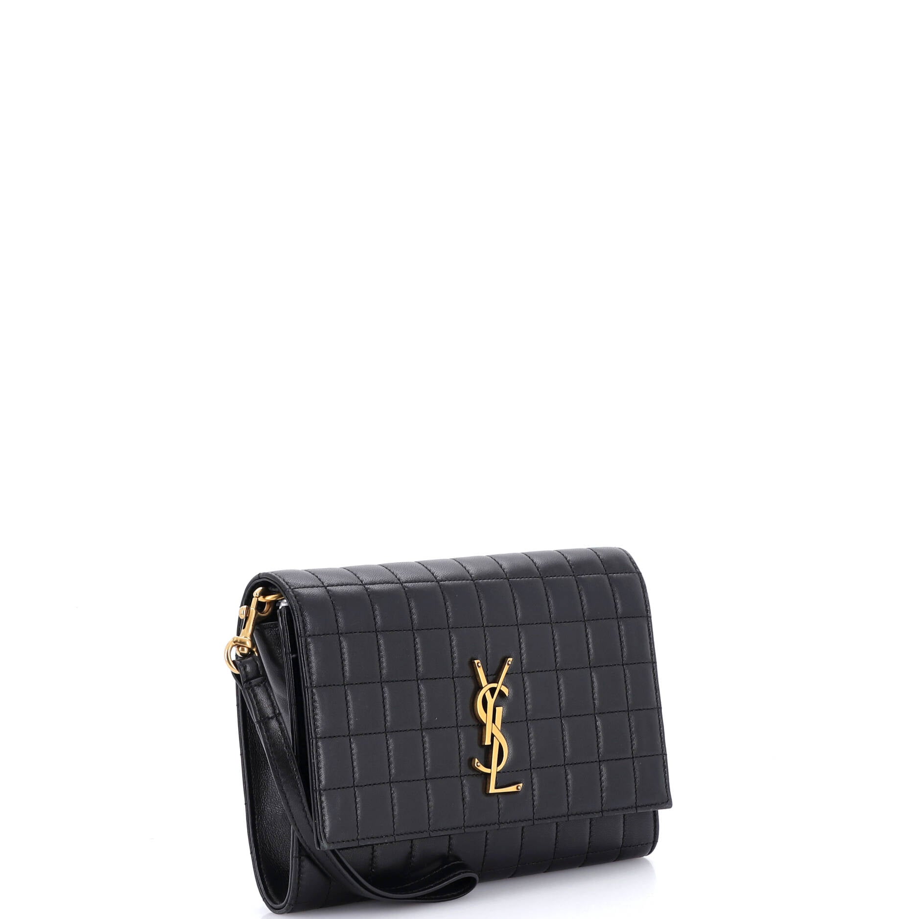 Monogram Flap Pouch Square Quilted Leather
