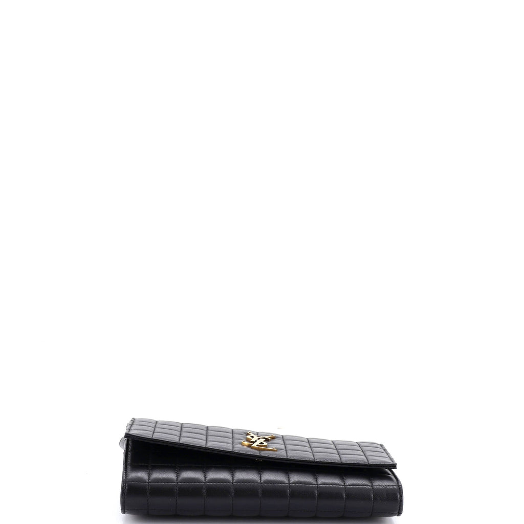 Monogram Flap Pouch Square Quilted Leather