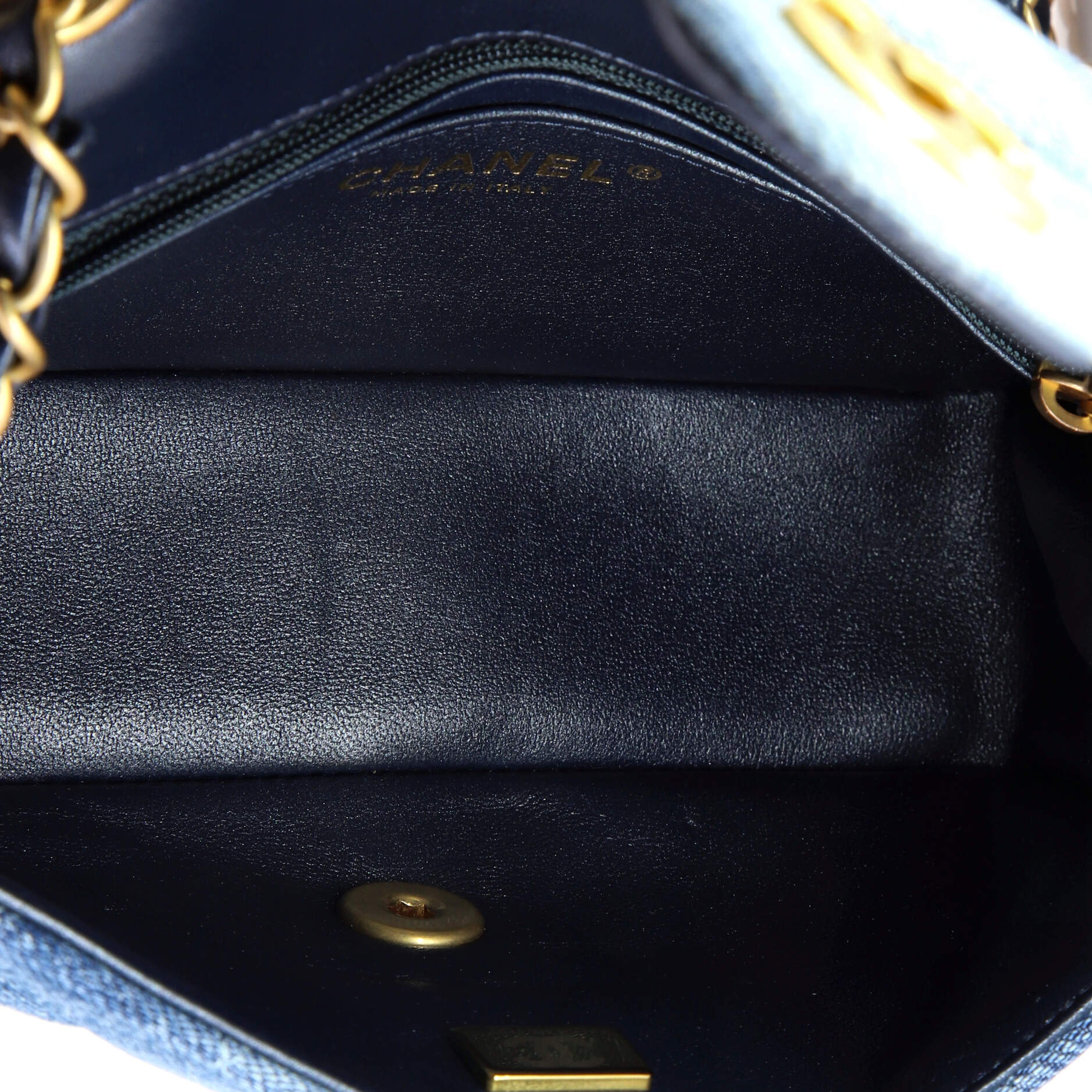 Classic Single Flap Bag Quilted Ombre Denim Mini