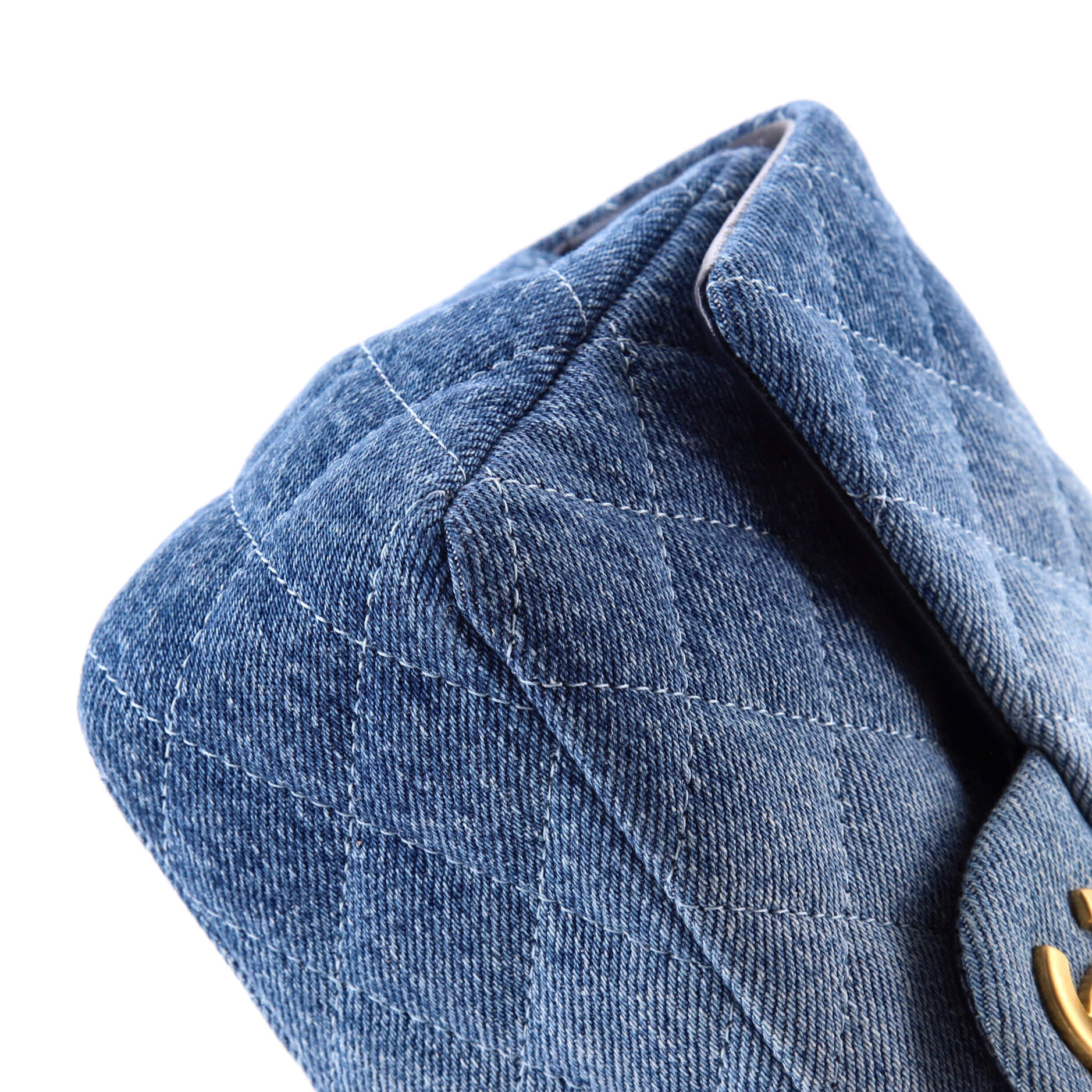 Classic Single Flap Bag Quilted Ombre Denim Mini