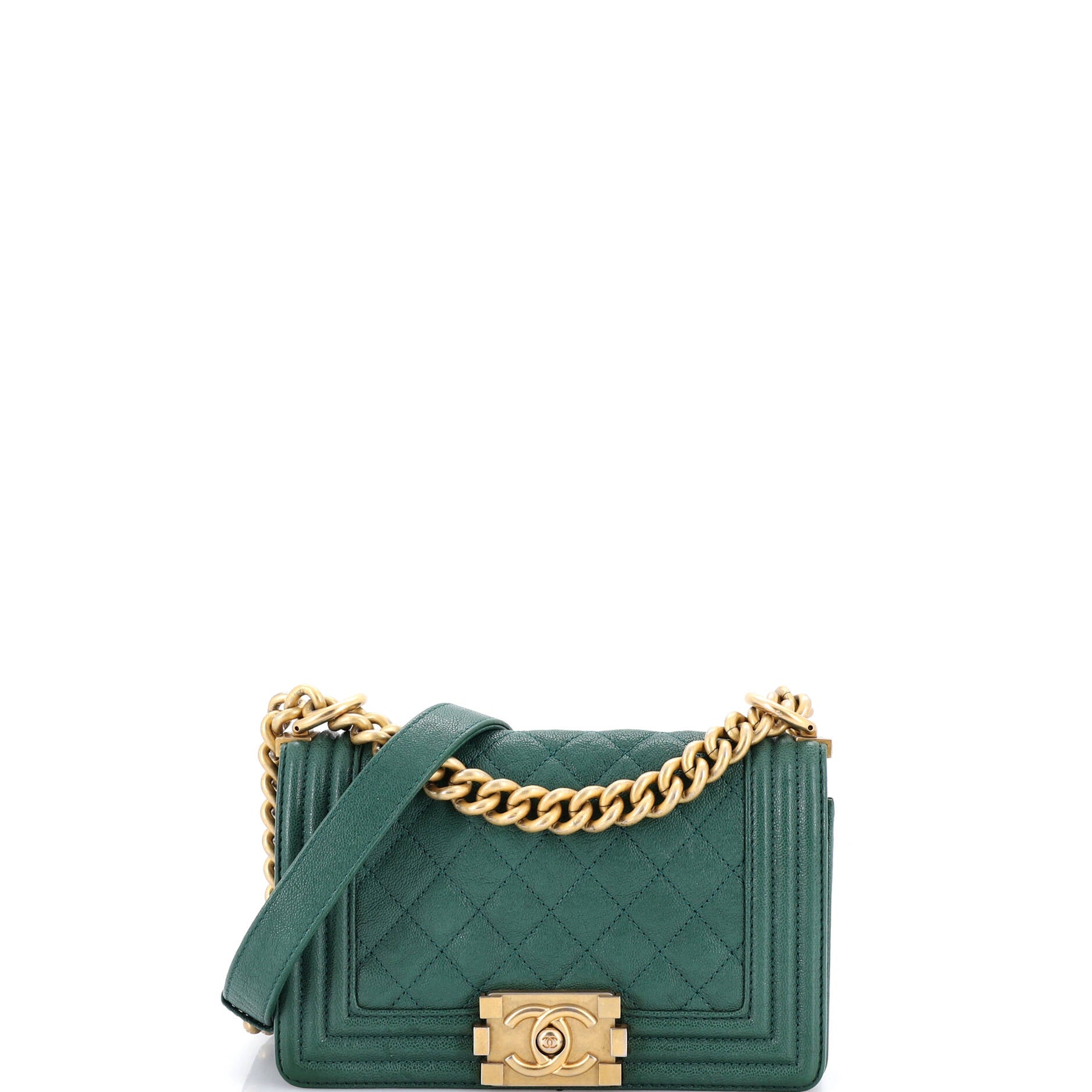 Boy Flap Bag Quilted Caviar Small
