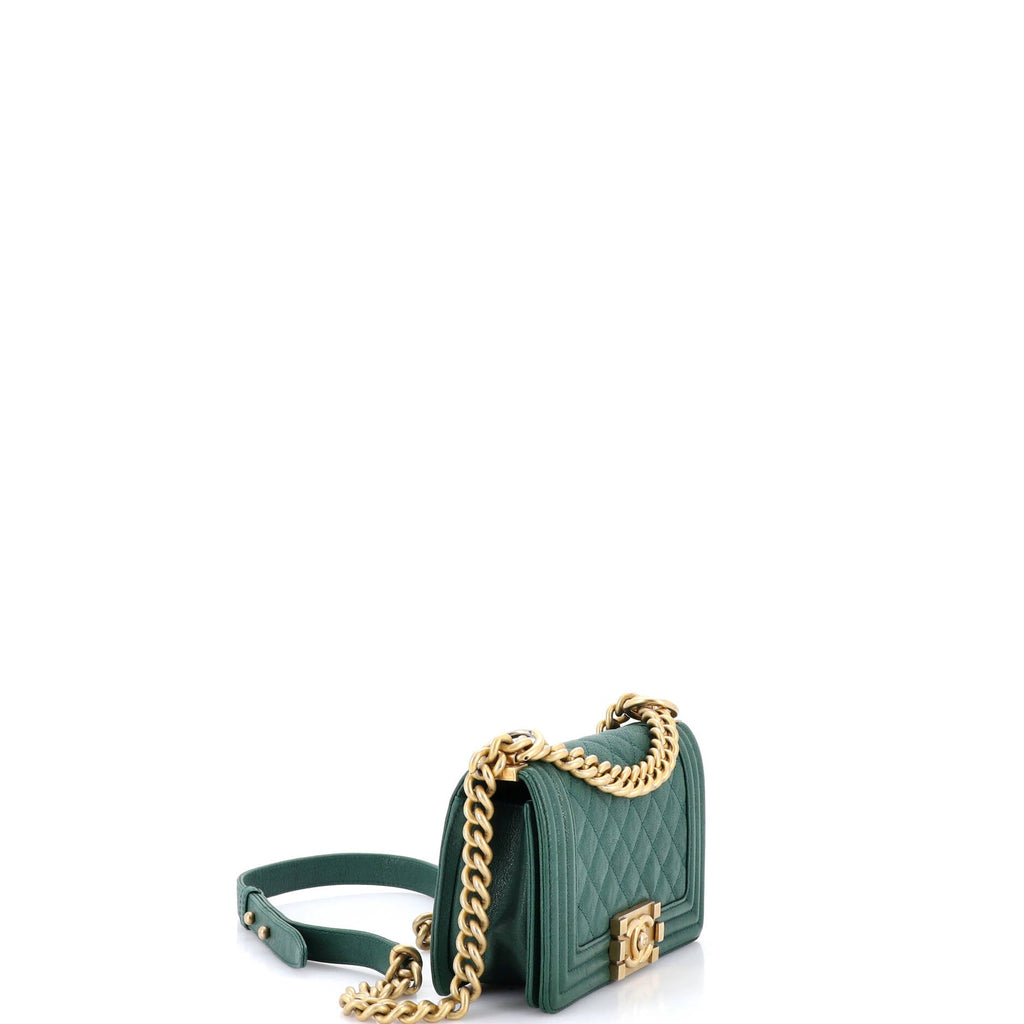 Boy Flap Bag Quilted Caviar Small