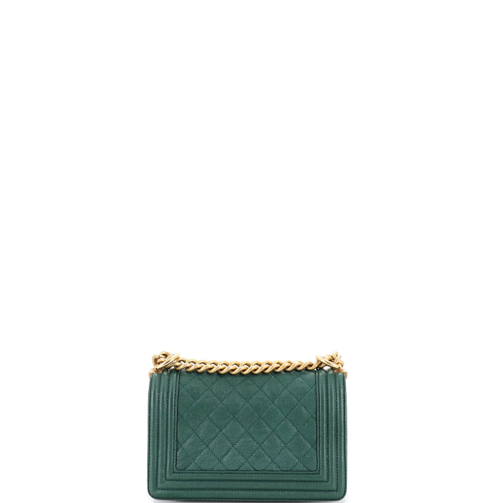 Boy Flap Bag Quilted Caviar Small