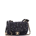 Pearl Handle Flap Bag Quilted Tweed Mini