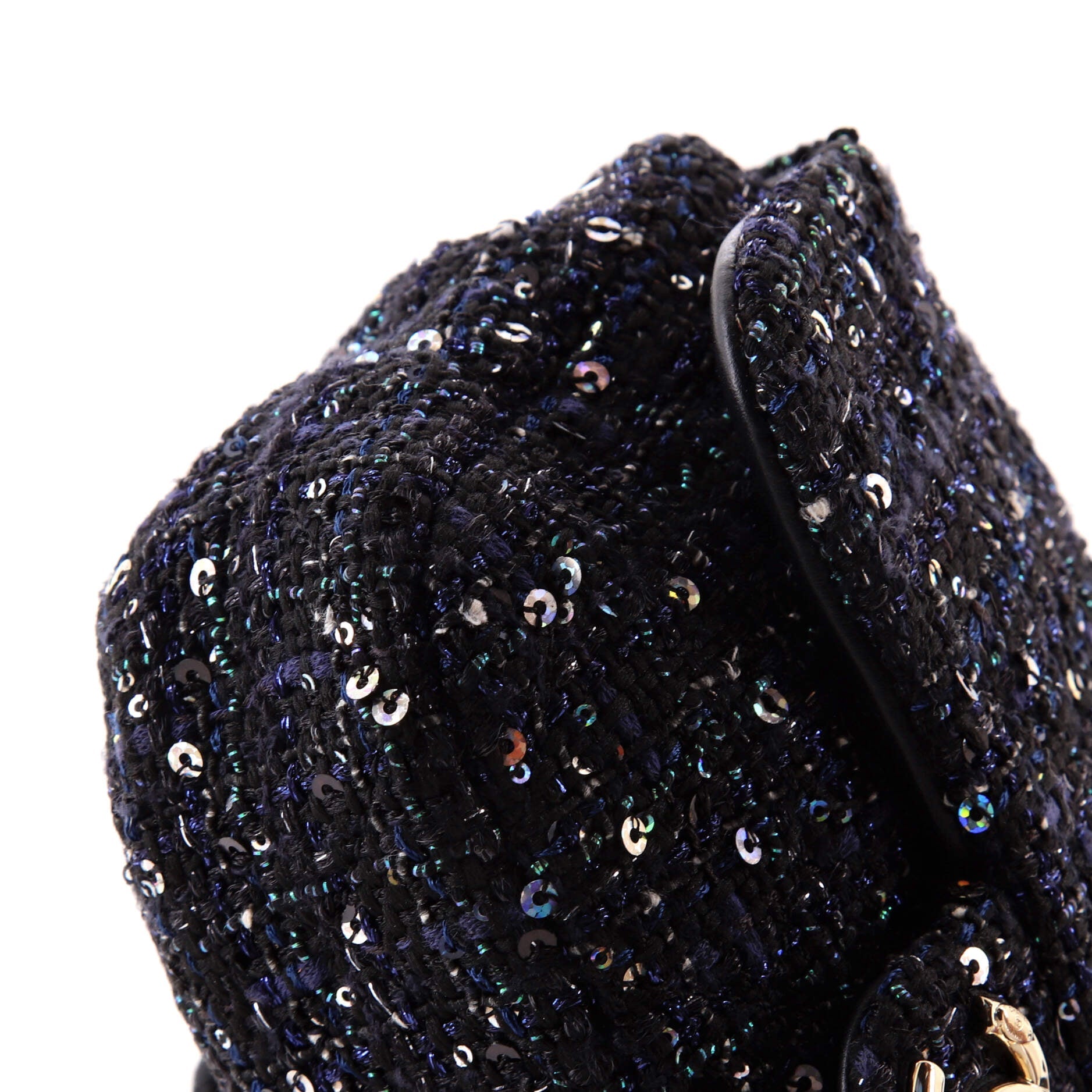 Pearl Handle Flap Bag Quilted Tweed Mini