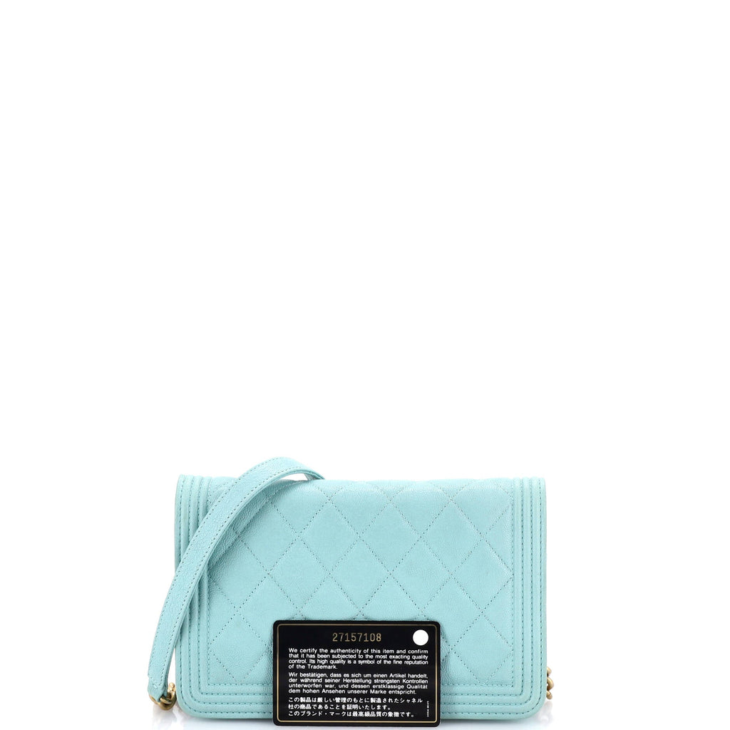 Boy Wallet on Chain Quilted Caviar