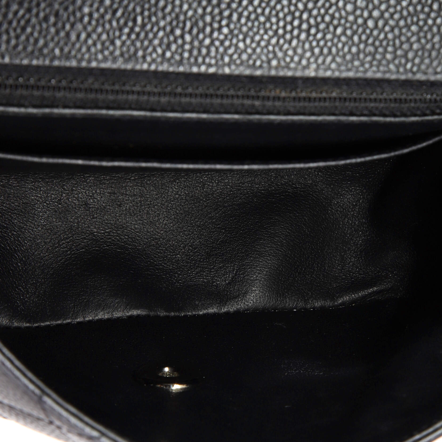 Square Classic Single Flap Bag Quilted Caviar Mini