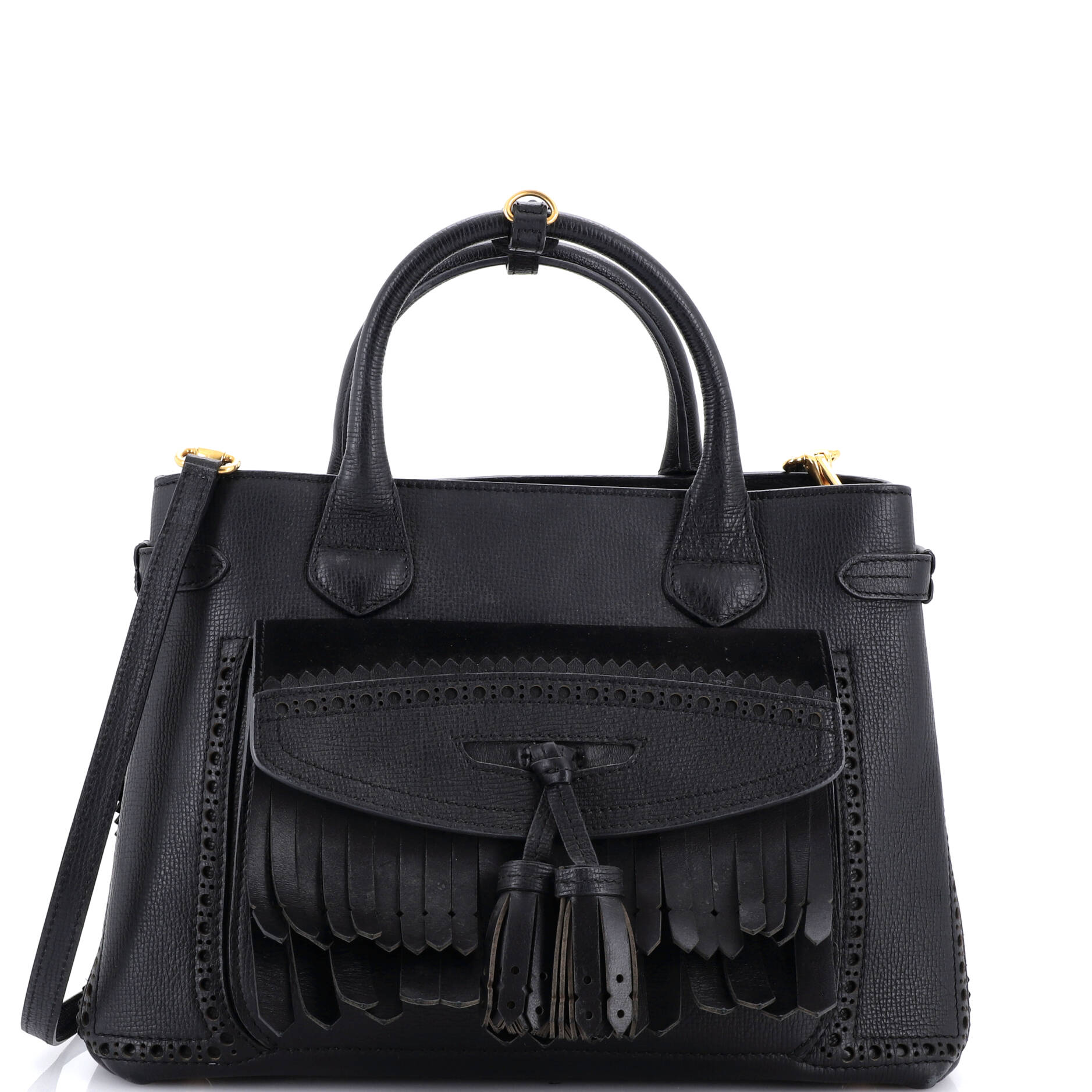 Brogues Tassel Banner Tote Leather Medium