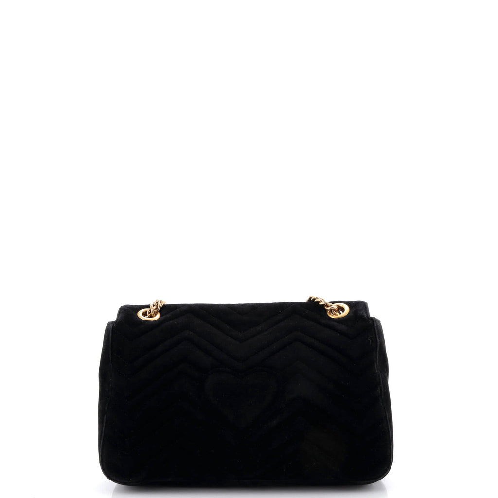 GG Marmont Flap Bag Embroidered Matelasse Velvet Medium