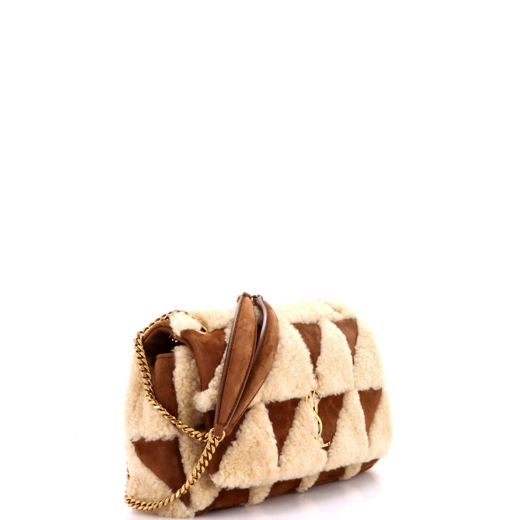 Jamie Flap Bag Quilted Suede and Shearling Medium